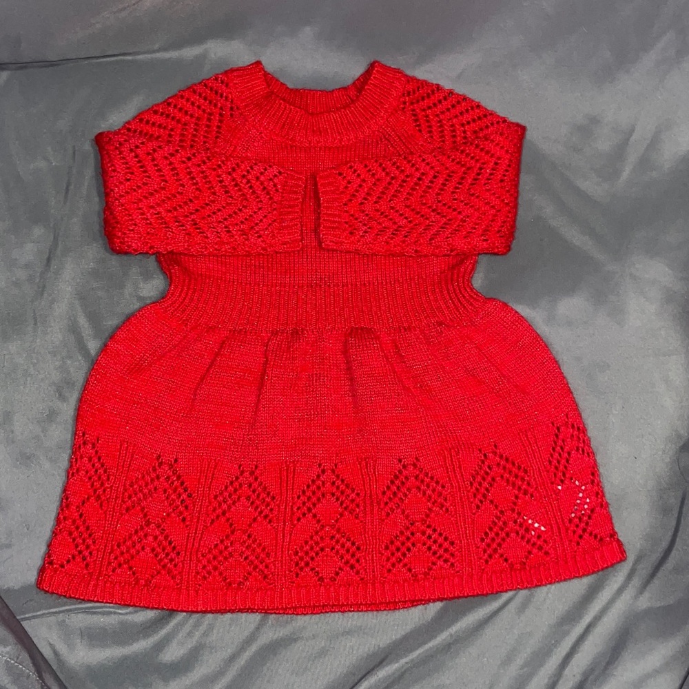Cat & Jack Vibrant Red Knit Sweater